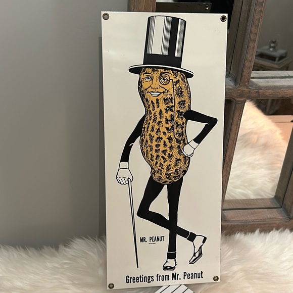 Vintage Mr. Peanut Porcelain (Enamel) Advertising Sign by Ande Rooney™️ - Picture 3 of 14